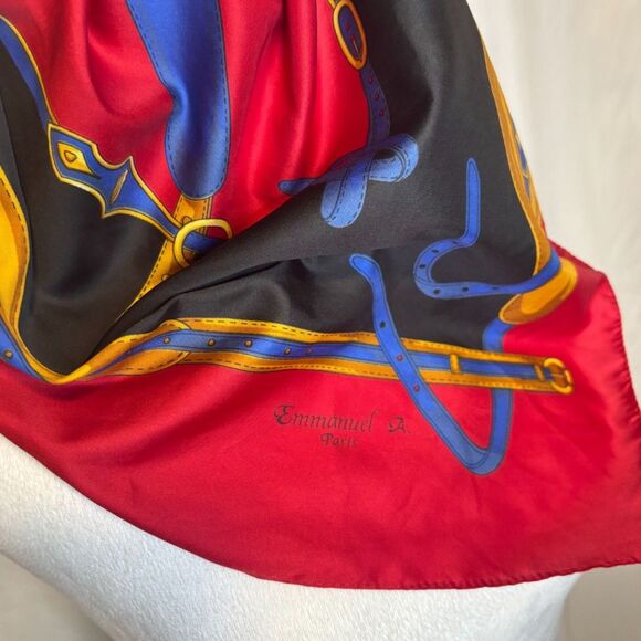 Vintage Y2K Oscar De La Renta Rope Pattern Silk Scarf - Picture 5 of 6